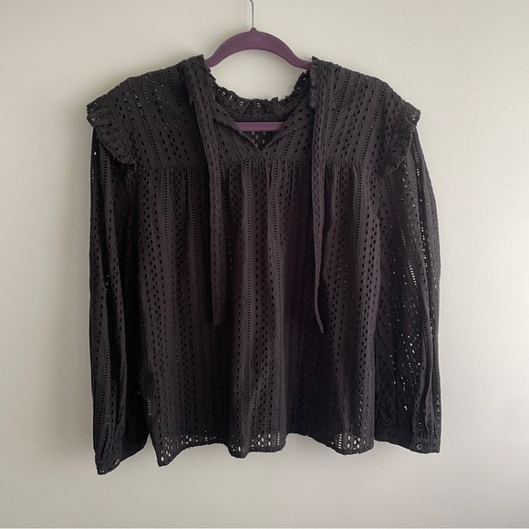 Black Madewell Lace Blouse | Size Small - Picture 2 of 3